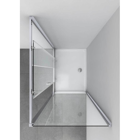 Душевое ограждение Vincea Alpha 110x80 см VSR-3AL8011CLGM, вороненая сталь/прозрачное фото 5