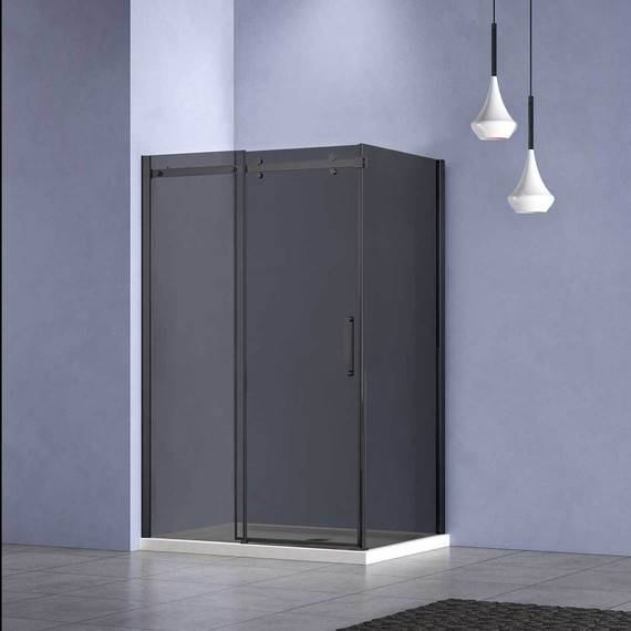 Душевое ограждение Vincea Como-N 120x90 см VSR-4CN9012CGB (стекло 8 мм) чёрный/тонированное фото 3