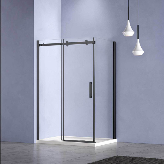 Душевое ограждение Vincea Como-N 150x90 см VSR-4CN9015CLB (стекло 8 мм) чёрный/прозрачное фото 3