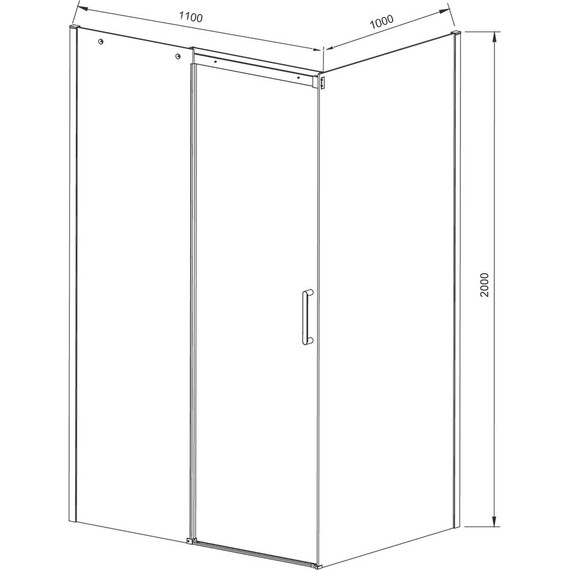Душевое ограждение Vincea Dice 110x100 см VSR-4D1011CLB (стекло 8 мм) чёрный/прозрачное фото 4