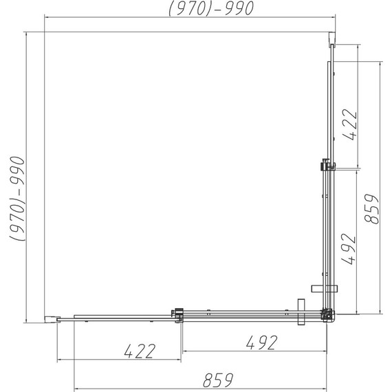 Душевое ограждение Vincea Dice 100x100 см VSS-4D100CLB (стекло 8 мм) чёрный/прозрачное фото 7