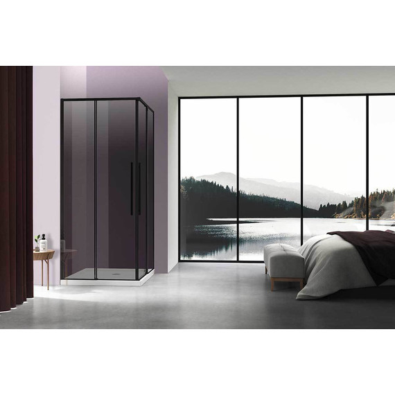 Душевое ограждение Vincea Slim-N 100x80 см VSS-4SN8010CGB, чёрный/тонированное фото 2