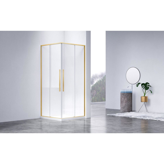 Душевое ограждение Vincea Slim-N 100x90 см VSS-4SN9010CLG (стекло 8 мм) брашированное золото/прозрачное - 2 Душевое ограждение Vincea Slim-N 100x90 см VSS-4SN9010CLG (стекло 8 мм) брашированное золото/прозрачное фото 2