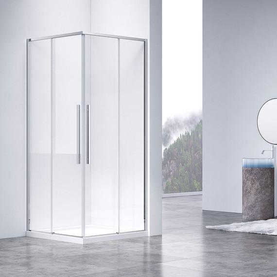 Душевое ограждение Vincea Slim-N 100x80 см VSS-4SN8010CL (стекло 8 мм) хром/прозрачное фото 