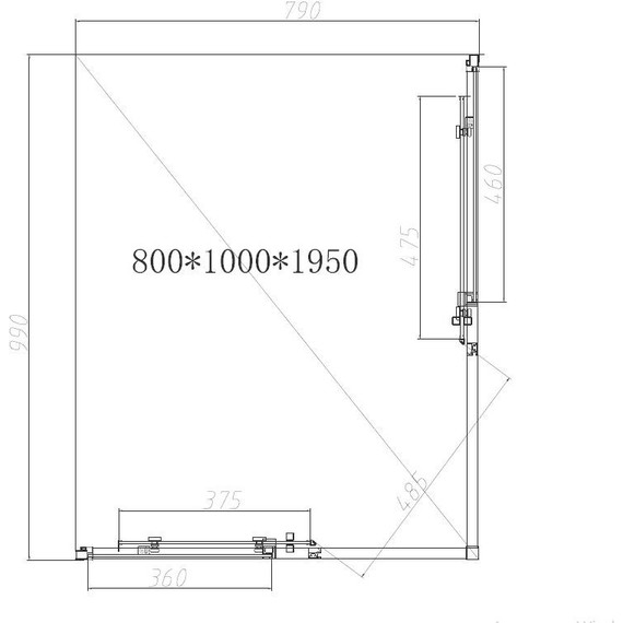 Душевое ограждение Vincea Slim-N 100x80 см VSS-4SN8010CLB (стекло 8 мм) чёрный/прозрачное фото 6