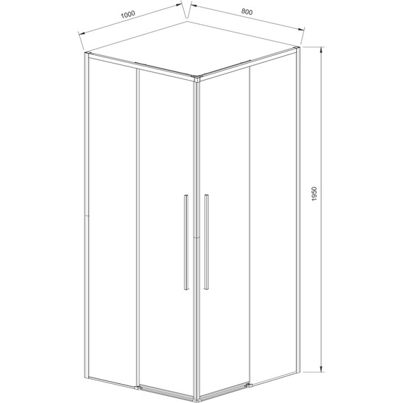 Душевое ограждение Vincea Slim-N 100x80 см VSS-4SN8010CLB (стекло 8 мм) чёрный/прозрачное фото 5