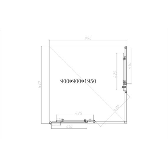 Душевое ограждение Vincea Slim-N 90x90 см VSS-4SN900CLG (стекло 8 мм) брашированное золото/прозрачное фото 5