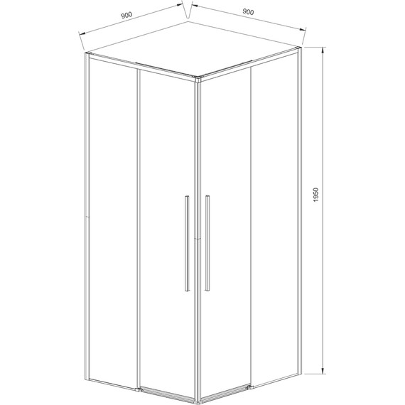 Душевое ограждение Vincea Slim-N 90x90 см VSS-4SN900CLGM (стекло 8 мм) вороненая сталь/прозрачное фото 5
