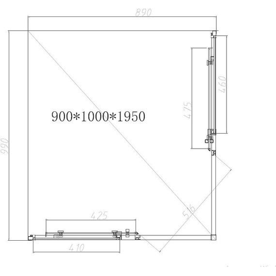 Душевое ограждение Vincea Slim-N 100x90 см VSS-4SN9010CLG (стекло 8 мм) брашированное золото/прозрачное - 5 Душевое ограждение Vincea Slim-N 100x90 см VSS-4SN9010CLG (стекло 8 мм) брашированное золото/прозрачное фото 5