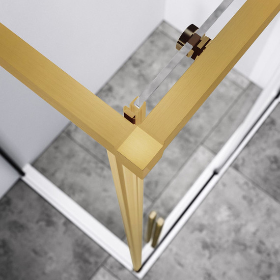 Душевое ограждение Vincea Slim-N 110x80 см VSR-4SN8011CLG, брашированное золото/прозрачное фото 3