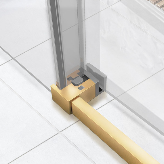 Душевое ограждение Vincea Slim Soft 130x90 см VSR-1SS9013CLG, брашированное золото/прозрачное фото 3