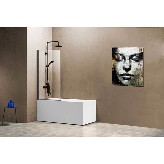 Шторка для ванны Vincea VSB 80 см VSB-11800CLGM, чёрный/прозрачное фото 2