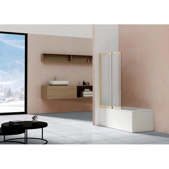 Шторка для ванны Vincea VSB-1E 100 см VSB-1E100CLG, золото/прозрачное фото 2