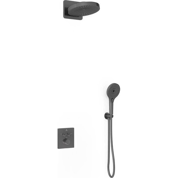 Душевая система для душа с термостатом Vincea Inspire VSFW-3I21MT1GM, вороненая сталь фото 2