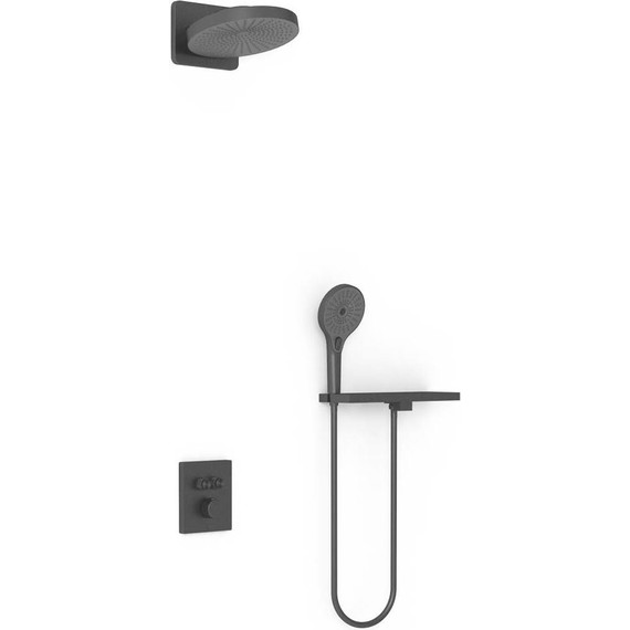 Душевая система для душа с термостатом Vincea Inspire VSFW-3I21MT1RMB, чёрный матовый фото 2