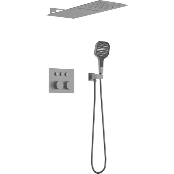 Душевая система для душа с термостатом Vincea VSFW-401TGM, вороненая сталь - 2 Душевая система для душа с термостатом Vincea VSFW-401TGM, вороненая сталь фото 2