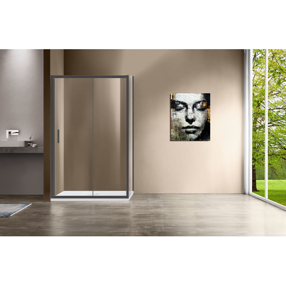 Душевое ограждение Vincea Garda 150x100 см VSR-1G1015CLB, чёрный/прозрачное фото 2