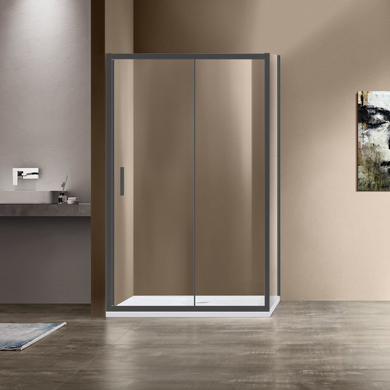 Душевое ограждение Vincea Garda 120x90 см VSR-1G9012CLGM, вороненая сталь/прозрачное фото 
