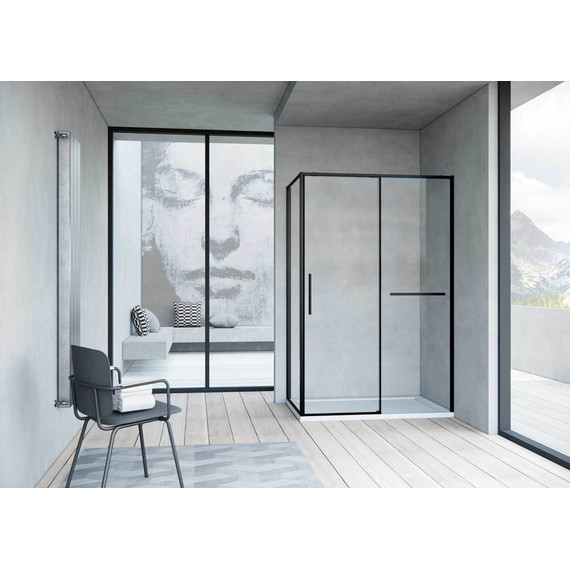 Душевое ограждение Vincea Slim Soft 130x90 см VSR-1SS9013CLB, чёрный/прозрачное фото 2