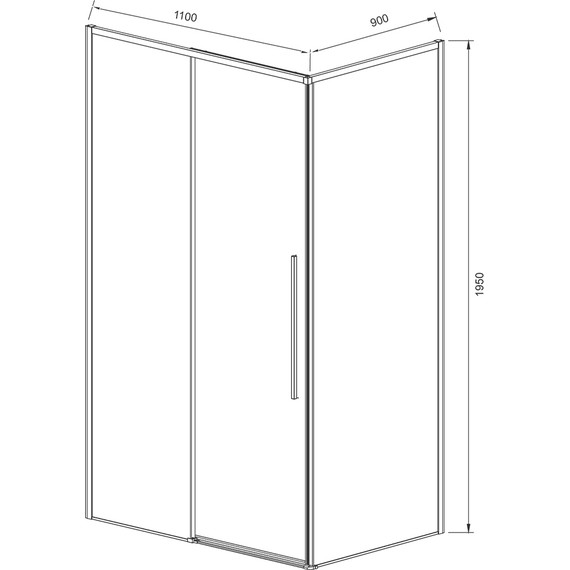 Душевое ограждение Vincea Slim-N 110x90 см VSR-4SN9011CLGM, вороненая сталь/прозрачное фото 5