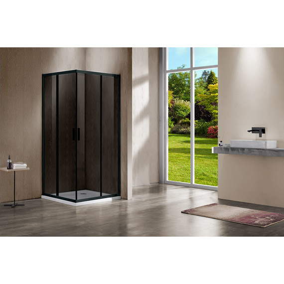 Душевое ограждение Vincea Garda 90x80 см VSS-1G8090CGB, чёрный/тонированное фото 2