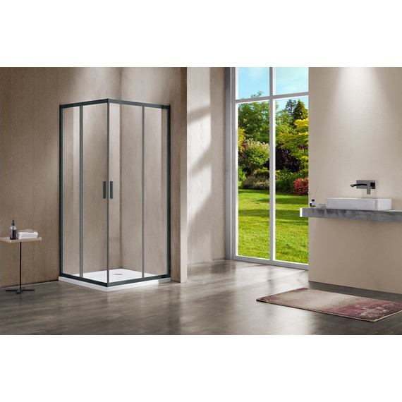 Душевое ограждение Vincea Garda 100x80 см VSS-1G8010CLGM, вороненая сталь/прозрачное фото 2
