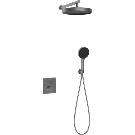Душевая система для душа с термостатом Vincea Inspire VSFW-3I21MT2GM, вороненая сталь фото 2