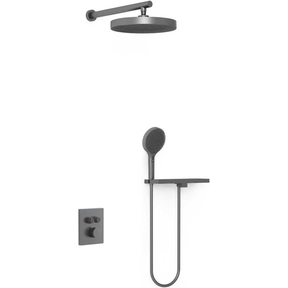 Душевая система для душа с термостатом Vincea Inspire VSFW-3I21MT2RGM, вороненая сталь фото 2