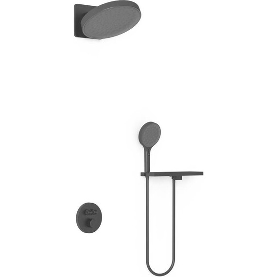 Душевая система для душа с термостатом Vincea Inspire VSFW-3I22MT3RMB, чёрный матовый фото 2