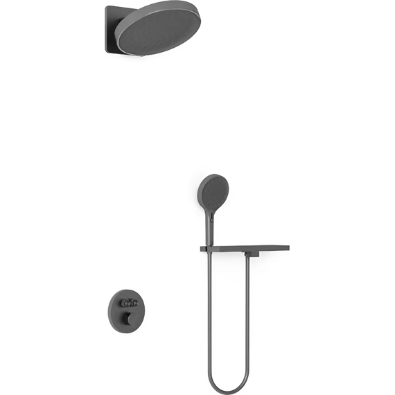 Душевая система для душа с термостатом Vincea Inspire VSFW-3I22MT3RGM, вороненая сталь фото 2