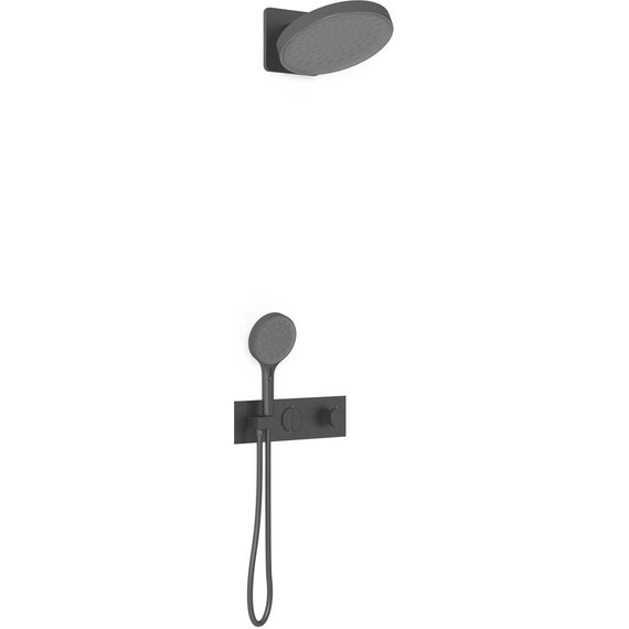 Душевая система для душа с термостатом Vincea VSFW-422TI3MB, чёрный матовый фото 2