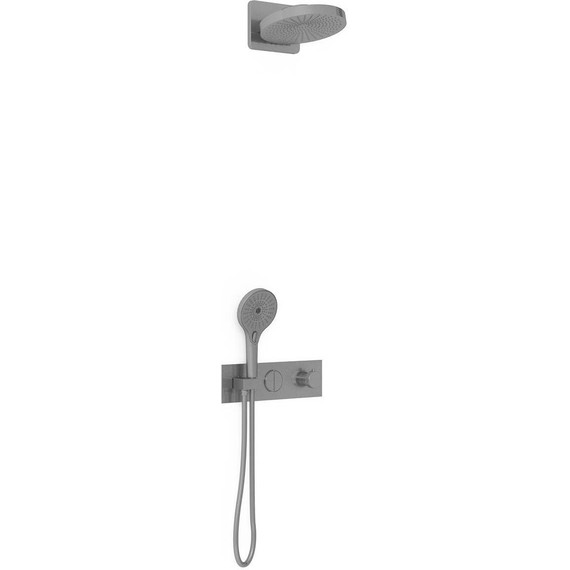 Душевая система для душа с термостатом Vincea VSFW-422TI1GM, вороненая сталь фото 3