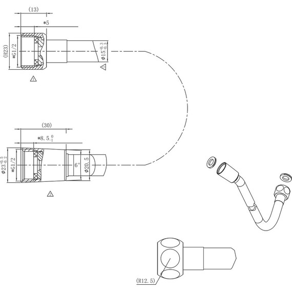 Душевая система для душа с термостатом Vincea Inspire VSFW-3I21MT4RMB, чёрный матовый фото 15