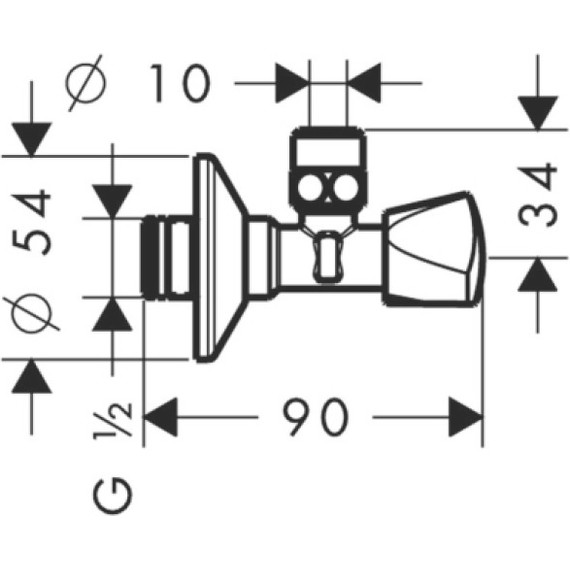 Вентиль угловой Hansgrohe 13902000 - 2 Вентиль угловой Hansgrohe 13902000 фото 2