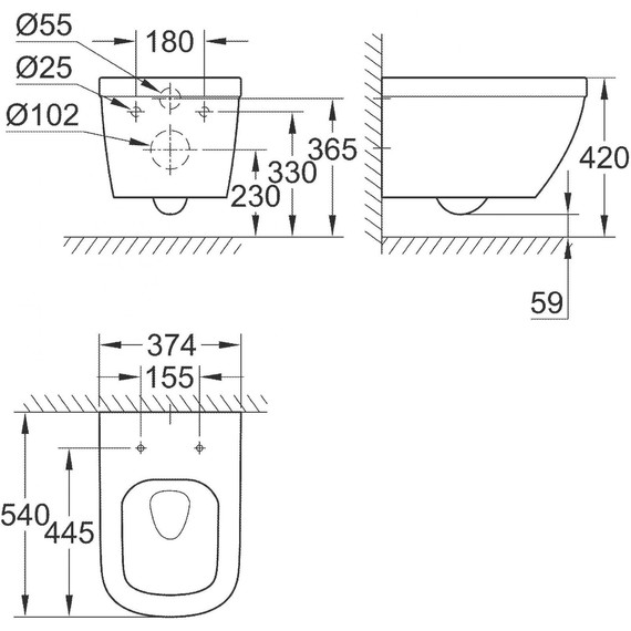 Унитаз подвесной безободковый Grohe Euro Ceramic 39328000 - 4 Унитаз подвесной безободковый Grohe Euro Ceramic 39328000 фото 4