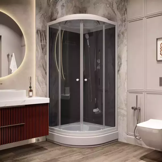 Душевая кабина Parly Classic 85х85 см CM86, белый/тонированное фото 