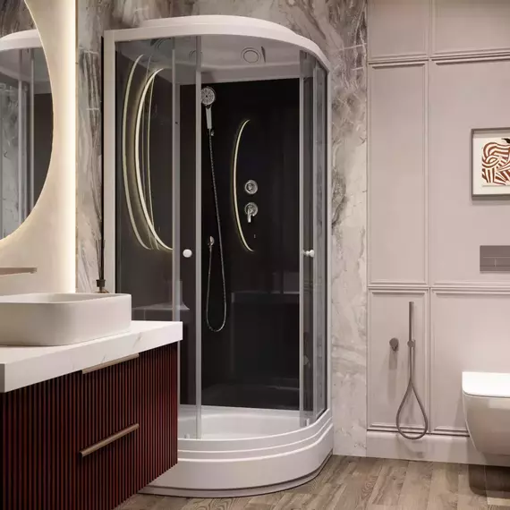 Душевая кабина Parly Classic 85х85 см CM86, белый/тонированное - 3 Душевая кабина Parly Classic 85х85 см CM86, белый/тонированное фото 3