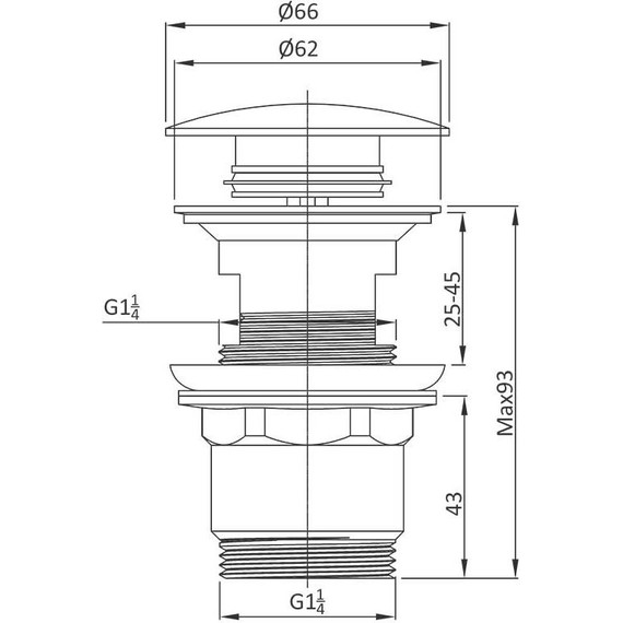 Донный клапан Vincea DPU-1B01GM, вороненая сталь фото 2