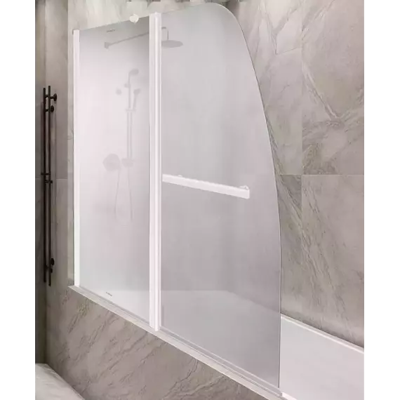 Шторка для ванны Parly 120 см F03F, белый/матовое - 2 Шторка для ванны Parly 120 см F03F, белый/матовое фото 2