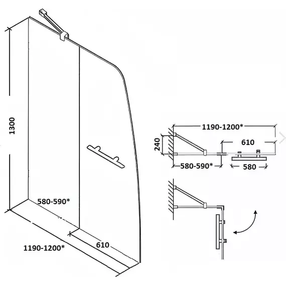 Шторка для ванны Parly 120 см F03F, белый/матовое - 4 Шторка для ванны Parly 120 см F03F, белый/матовое фото 4