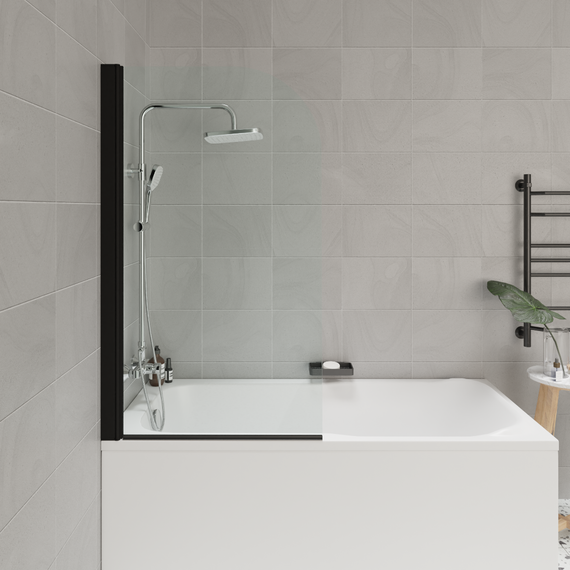 Шторка для ванны Parly 75 см F04B, чёрный/прозрачное фото 3