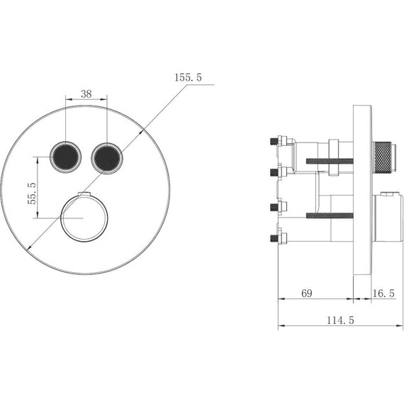 Смеситель для душа с термостатом Vincea VSCV-322T-MCH (со скрытой частью) фото 6