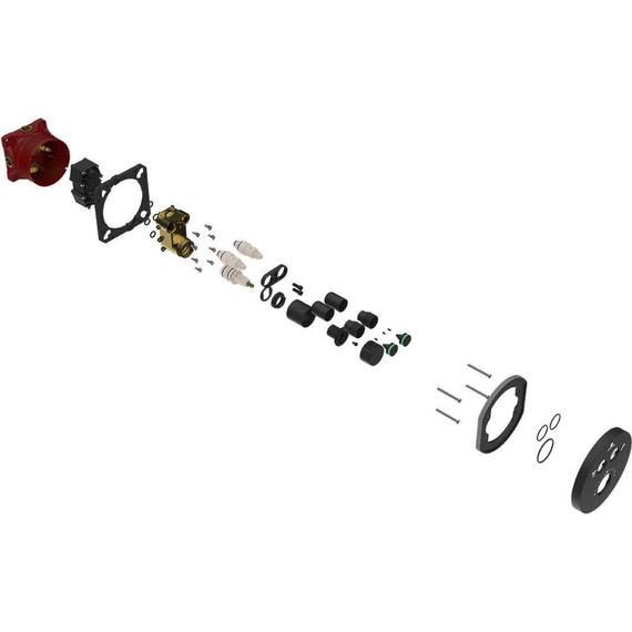 Смеситель для душа с термостатом Vincea VSCV-322T-MMB (со скрытой частью) матовый черный фото 2