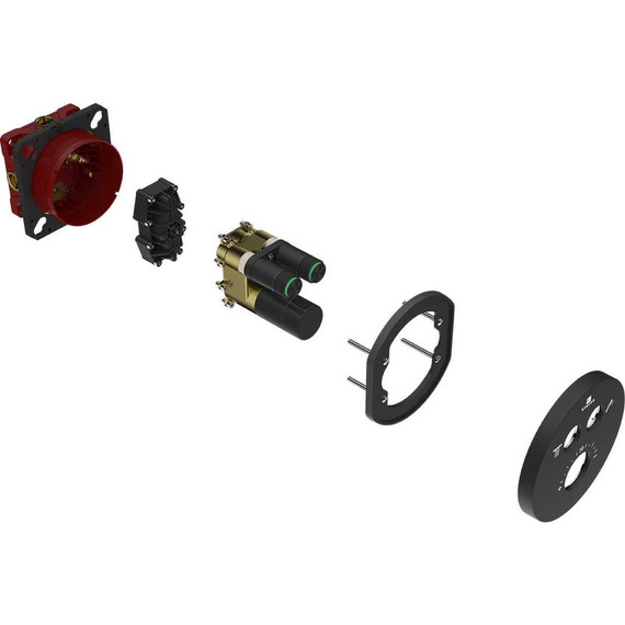 Смеситель для душа с термостатом Vincea VSCV-322T-MMB (со скрытой частью) матовый черный фото 3