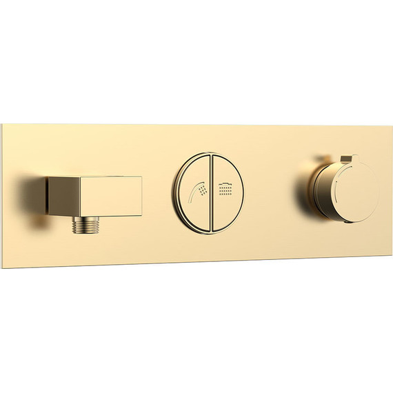 Душевая система для душа с термостатом Vincea VSFW-422T1BG, брашированное золото фото 6
