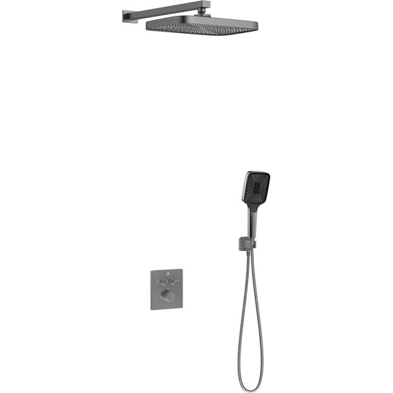 Душевая система для душа с термостатом Vincea VSFW-321MT1GM, вороненая сталь фото 2
