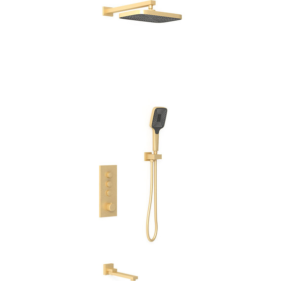 Душевая система для душа с термостатом Vincea VSFW-433T1BG, брашированное золото фото 2