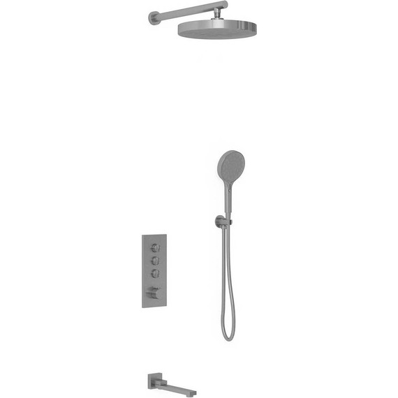 Душевая система для душа с термостатом Vincea VSFW-433TI2GM, вороненая сталь фото 2