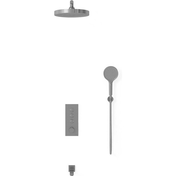 Душевая система для душа с термостатом Vincea VSFW-433TI2GM, вороненая сталь фото 3