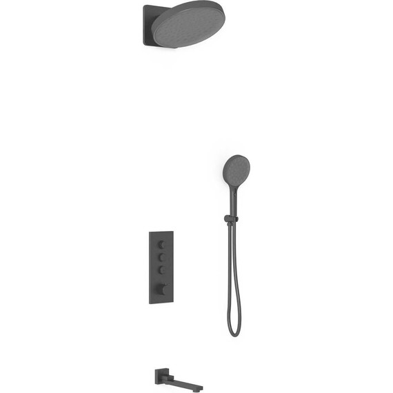 Душевая система для ванны с термостатом Vincea VSFW-433TI3MB, чёрный матовый - 2 Душевая система для ванны с термостатом Vincea VSFW-433TI3MB, чёрный матовый фото 2